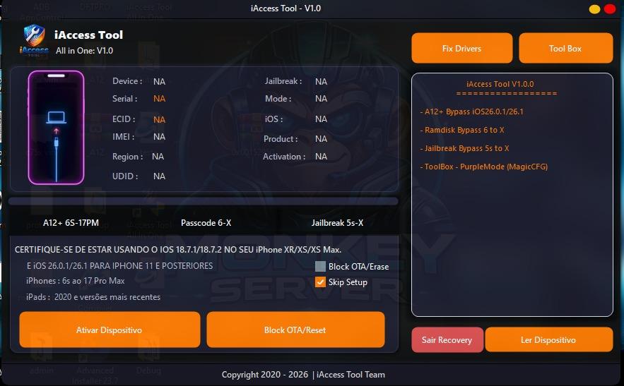 iAccess Tool All in One ( A12+ & HELLO SEM JAILBREAK 6S AO X)